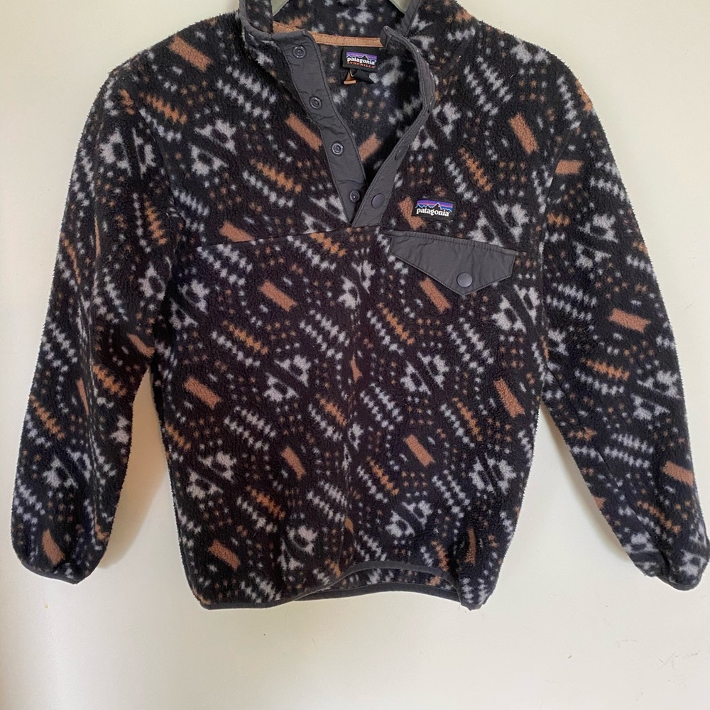Patagonia Kids Sweater - Black and Brown Pattern